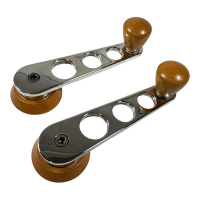 Fensterkurbeln Fensterkurbel Holz Walnuss Chrom Design VW Bus T2 T3 paar