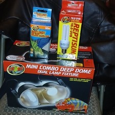 Zoo Med Mini Combo Deep Dome Dual Lamp Daylight Blue 60W  ReptiSun UVB