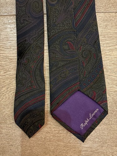 Ralph Lauren Purple Label 100% Silk Neck Tie Handmade Vintage Italy Made - Picture 2 of 2
