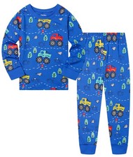 Baby Boy Pajamas Long Sleeve Crewneck Monster Truck Shirt Sleepwear Pajama Pa...
