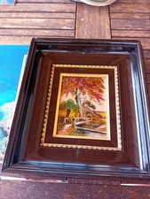 Ancien Tableau en émaux de Limoges, signé Carmona