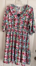 NWT Michelle McDowell Come Away with Me Green Harlow Dress Tiered Women’s S