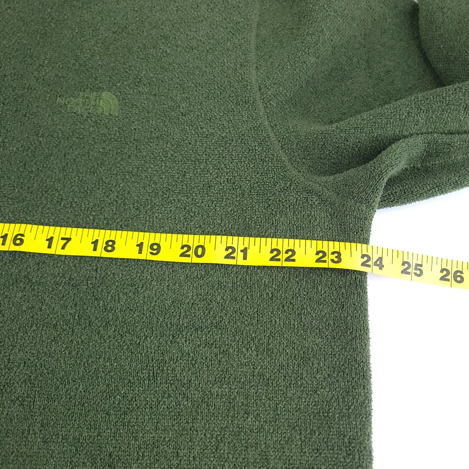 The North Face Fleece Pullover Men XL Green Forest Green Quarter Zip Sweater - product detail image 9