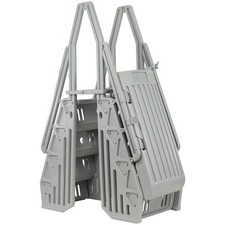 VinylWorks AF-W Above Ground Swimming Pool Step  Ladder Entry System - Grey