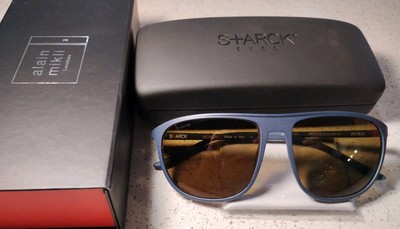 Mikli Starck Eyes Biosun Sunglasses Matte Navy Brown Polarized SH5010 0002/83
