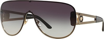 Versace Rock Icons Visor Sunglasses in Pale Gold Grey Gradient VE2166 12528G...