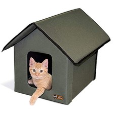 K H Pet Products Outdoor Cat House for Outside Pets, Weatherproof Outdoor Cat