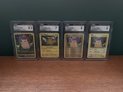Pokémon CGC Graded Pikachu Slab Lot 4 Karten Celebrations, XY Promo, Evolutions
