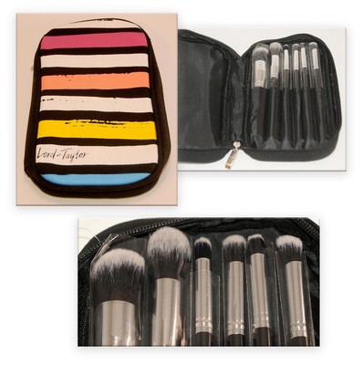 Lord & Taylor ~ SET of 6 - Makeup Brushes w/ Colorful Case *BRAND NEW!