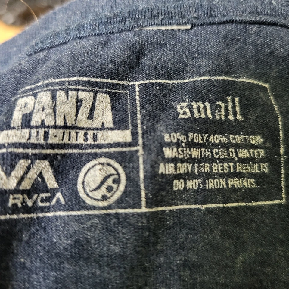 RVCA Men Shirt S Navy Blue Panza Jiu-Jitsu Activewear Logo Short Sleeve - Image 3 of 4