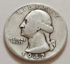 1942 Washington Quarter 25c 90% Silver (X40)