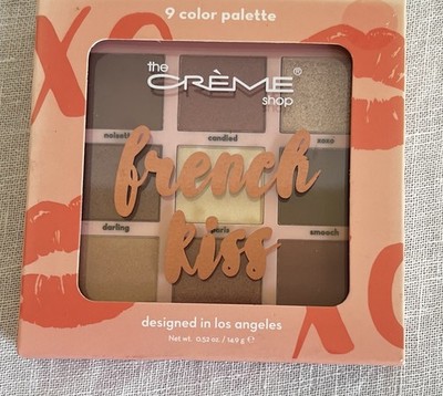 CRÈME Shop Eyeshadow Palette FRENCH KISS Matte Shimmer Glitter Neutrals 9 Color