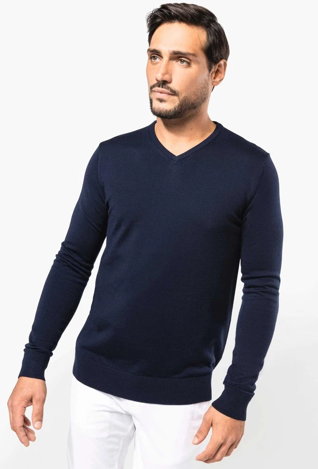 Merino-Herrenpullover mit V-Ausschnitt | Kariban Premium | PK910 - Bild 1 von 1
