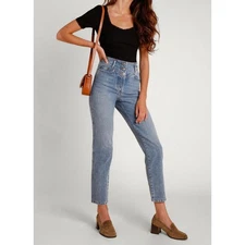 Rouje Blue Gambetta High Rise Denim Straight Leg Jeans Size 28