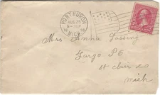 ACME Involute flag cancel 1898 Port Huron Michigan scarce marking on cover