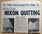 SACRAMENTO BEE August 8, 1974 Richard M Nixon To Resign Sections A B C D E — photo 1