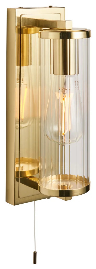 Bathroom Light Brass Taylor Wall IP44 Satin Endon 94075