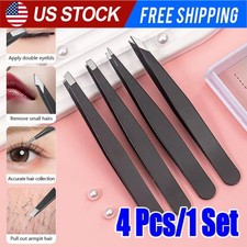 1 Set Eyebrow Tweezers Eyebrow Clip 4 pcs Hair Beauty Pluckers Stainless Steel