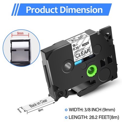 GREENCYCLE Compatible for Brother P-Touch TZe-121 AZE Clear Label