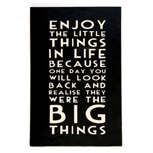 Enjoy The Little Things in life Large Wooden Hanging Message Plaque/Sign 30x45cm