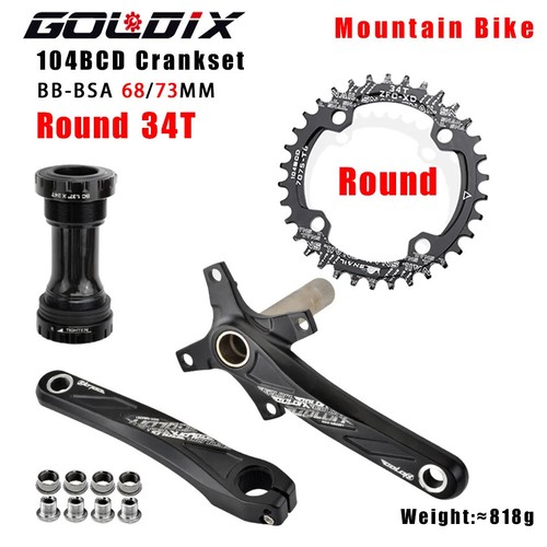 Bicycle Crank Chainring 104BCD MTB Bike 170mm Crankset 32T 34T 36T 38T Plate BB - Picture 11 of 38