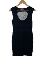 Say What? Womens Bodycon Sweater Dress Sleeveless Back Lace Black Size Medium