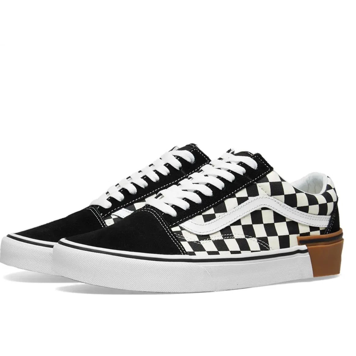 vans old skool checkerboard gum sole