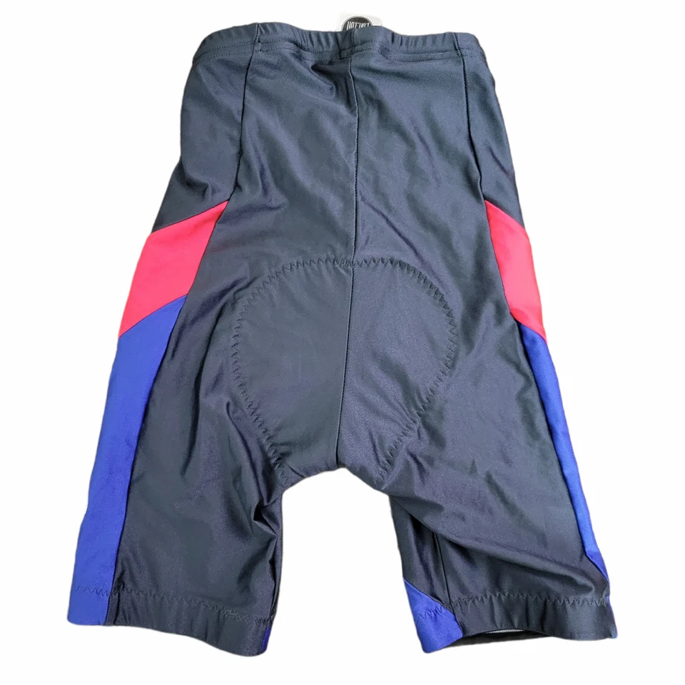 Nike Echelon Mens M Bike Cycling Shorts Nylon Lycra Black Pink & Blue Vtg 90s  - Image 2 of 4