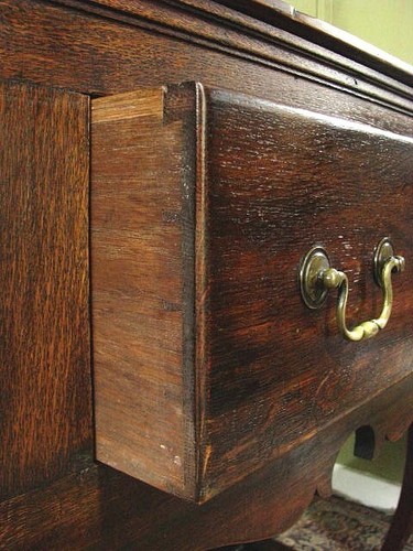 ANTIQUE OAK 2 DRAWER DRESSER BASE/SIDEBOARD/SIDE TABLE ~ BOBBIN TURNING c1900s - Picture 12 of 14