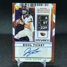 Jake Luton 2020 Contenders #'d /99 Draft Bowl Ticket Autograph Rookie card #130. rookie card picture