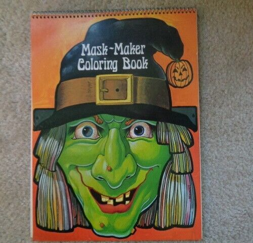 Vintage Mask-Maker Halloween Coloring Book by Current Inc 1980's - Picture 1 of 14