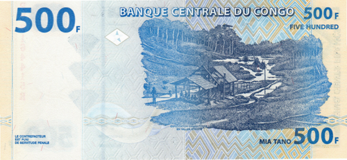 Congo 500 Francs 2002 UNC Banknotes P-96 Prefix PJ Suffix H G&D Paper Money - Picture 2 of 2