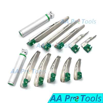 NEW FIBER OPTIC Laryngoscope Macintosh & Miller Set BLADE & HANDLES EMT (CHOOSE)