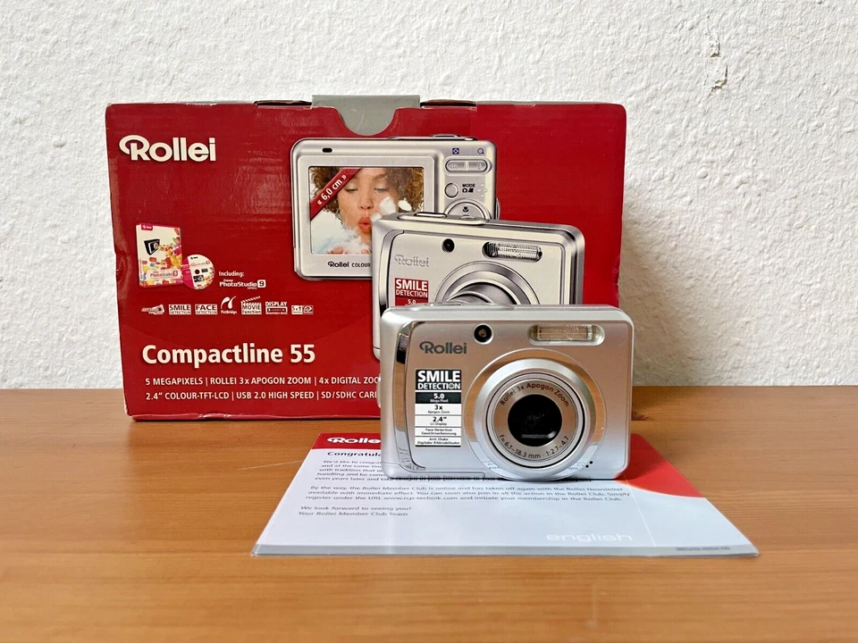 Digital Kamera Rollei Compactline 55 - 1 GB Speicherkarte Zubehörpaket OVP - Bild 2 von 4