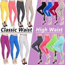 Womens Full Length High Waist & Classic Leggings Premium Cotton Plus Sizes FU2PR