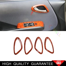 For Honda Fit/Jazz 2004-2007 Wood Grain Car Inner Door Handle Bowl Frame Trim 4*