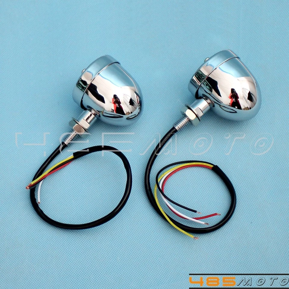 2X Luz trasera LED de freno de señal de giro 3 en 1 para motocicleta Harley Chopper Bobber Foto 3 de 4