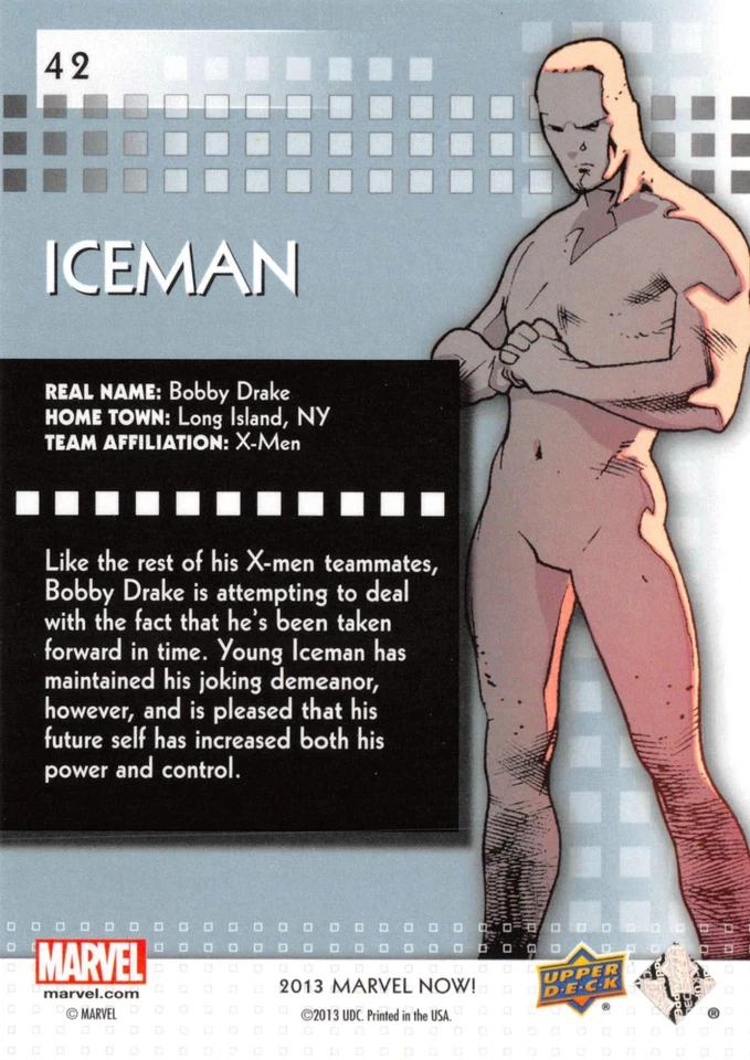 ICEMAN / 2013 Marvel Now! (Upper Deck 2014) BASE Trading Card #42 - Image 2 of 2