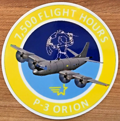 P-3 ORION 7,500 FLIGHT HOURS MILESTONE STICKER VQ VP PATRON PATROL SQUADRON 