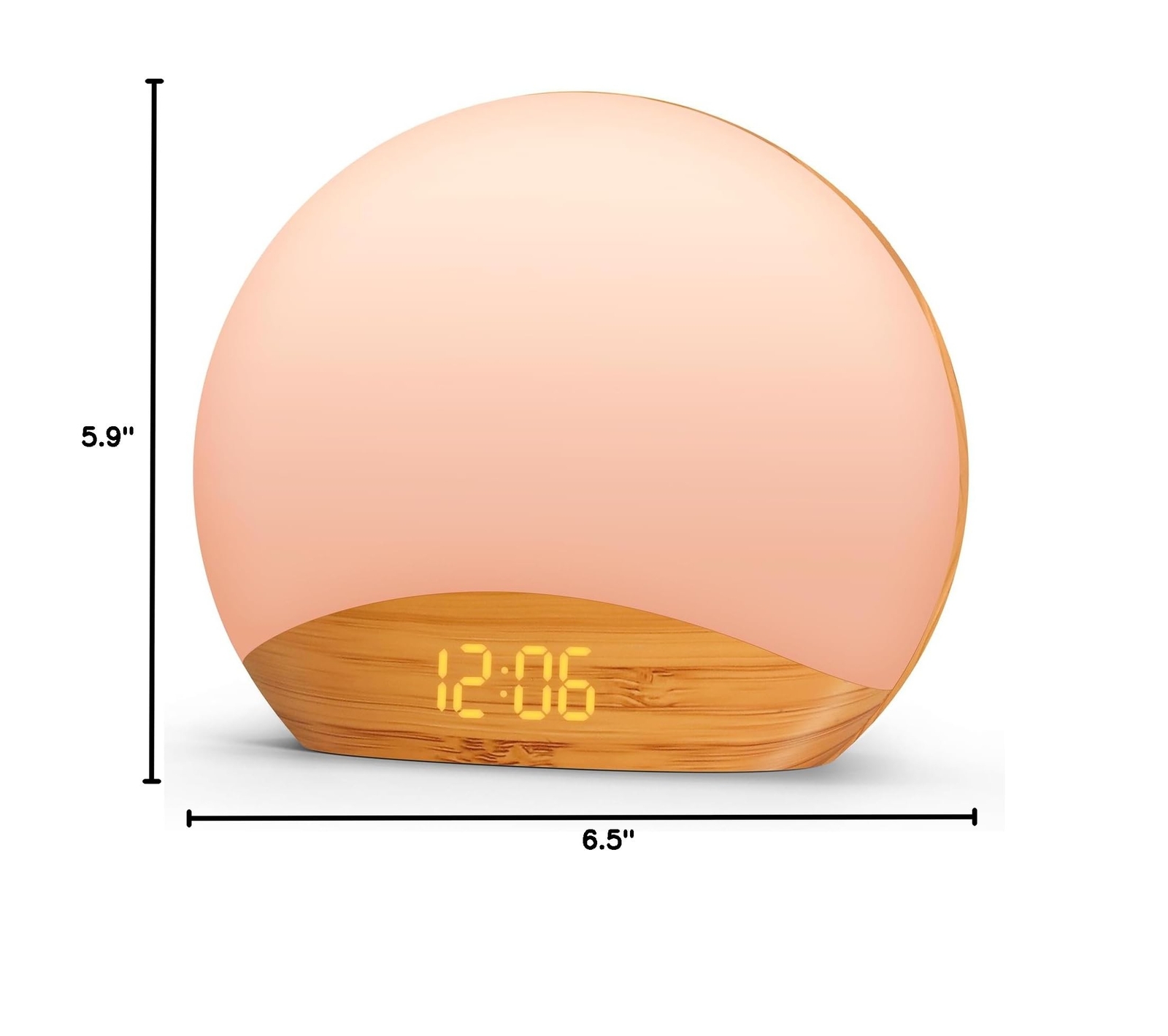 REACHER Wood Grain Sunrise Alarm Clock and Sound Machine Nightlight, Digital ...