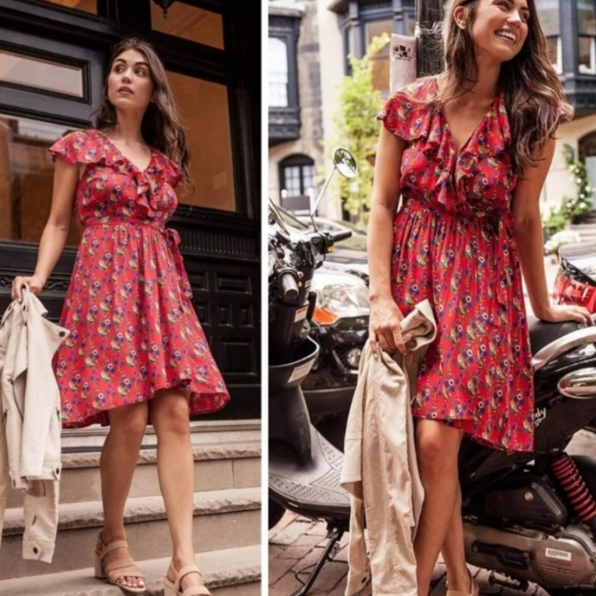 Anthropologie Maeve Rosalia Floral Wrap Dress Size 8 eBay