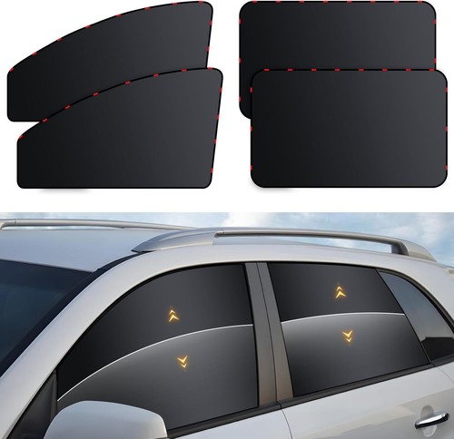 Car Window Shades - 4-Pack UV Blocking Blackout Curtains for Privacy & Travel