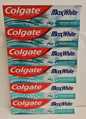Colgate Max White Toothpaste With Whitening Crystals 100ml x 6 or 12 tubes mint