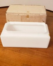 Vintage Made in Western Germany Satin White Glass Rectangular Globe Light Shade