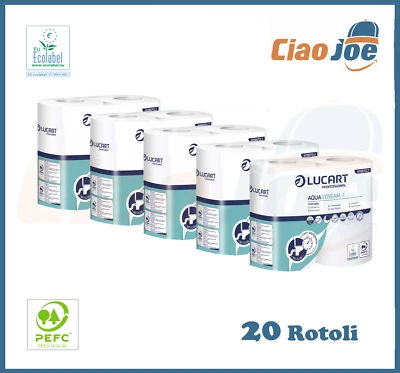 Carta Igienica anti intasamento Lucart Aquastream per caravan camper 20 rotoli