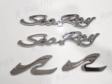 4PCS SEA RAY SEARAY SR SCRIPT CHROME EMBLEM BADGE BOAT LOGO  12-3/4" NEW USA