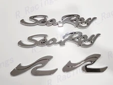 4PCS SEA RAY SEARAY SR SCRIPT CHROME EMBLEM BADGE BOAT LOGO  12-3/4" NEW USA
