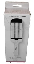 Conair Petite Ceramic Dual-Voltage Smart Mini Travel Waver Model TS50X White