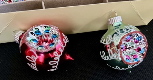 12 MEDIUM Shiny Brite Radko Christmas Ornaments Teardrop Indents Dillards - 第 8/10 張圖片