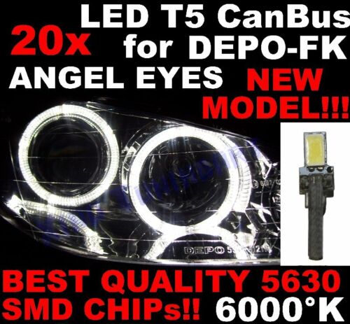 Nr 20 LED T5 6000° CAN SMD 5630 headlights Angel Eyes DEPO FK VW Golf 4 1D7FR 1D - Photo 1/10